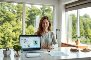 Illustration of a fast credit approval process without guarantees or bureaucracy