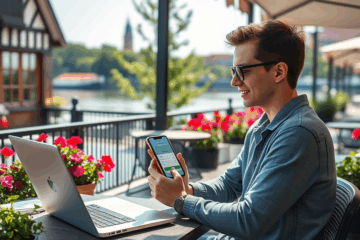 Person using a mobile phone to apply for a credit online.