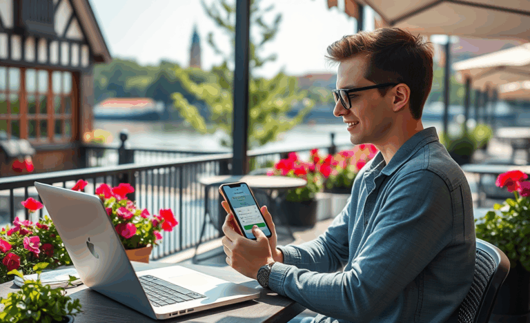 Person using a mobile phone to apply for a credit online.