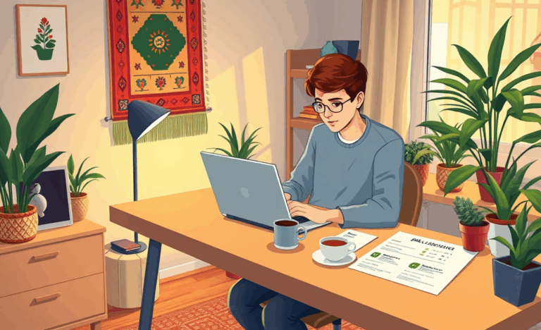 Cilvēks pie datora pieteicas aizdevumam internetā, neizejot no mājas.