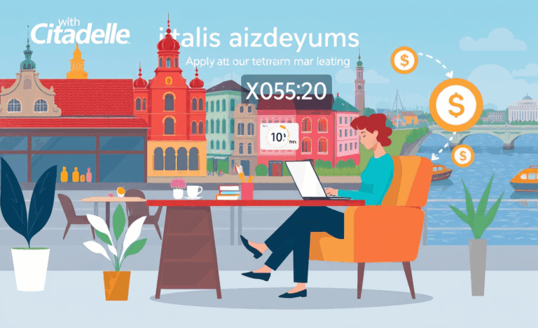 Persona izmanto viedtālruni, lai pieteiktos digitālajam aizdevumam ar Citadele Banku.