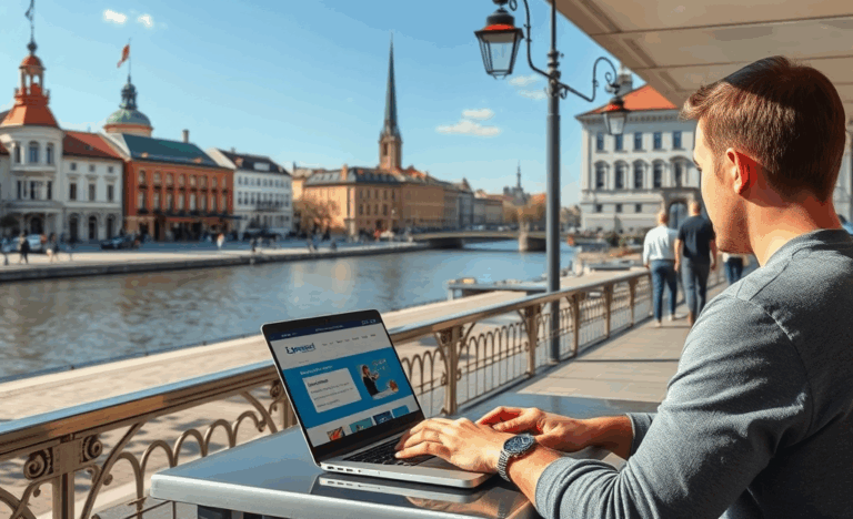 Cilvēks meklē aizdevumu mājaslapā uz klēpjdatora ar ExpressCredit.