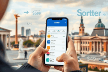 Grafisks attēls, kas parāda dažādu kredītu likmju salīdzināšanu ar Sortter platformu.