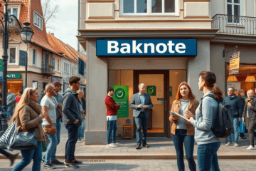 Person filling out a loan application form with Banknote branding