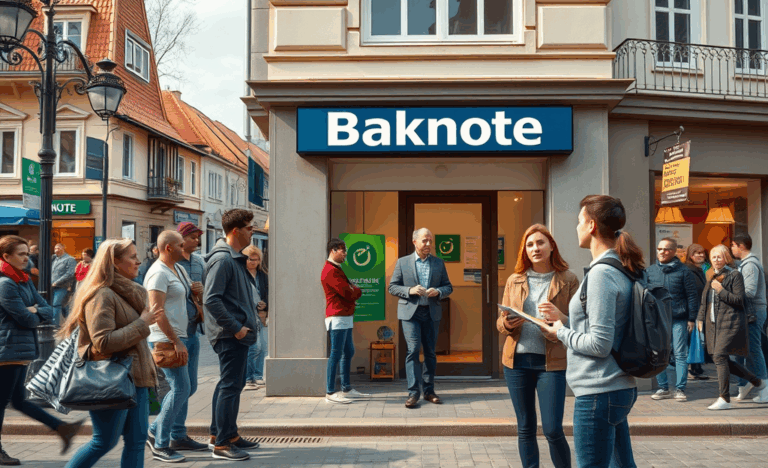 Person filling out a loan application form with Banknote branding